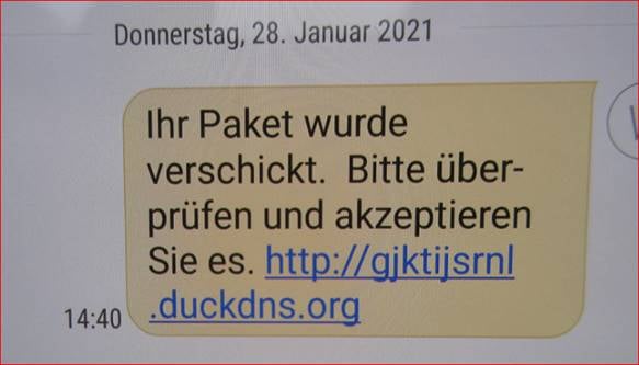 Warnung Vor Betrugerischer Sms Mit Paketbenachrichtigungslink