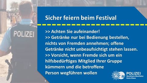 Prevention tips on the topic of "Celebrating safely at festivals"